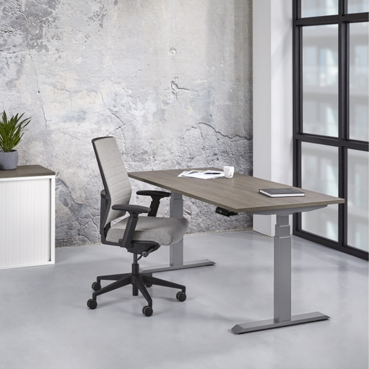 Zista | Zit-sta bureau elektrisch • Business • Antraciet onderstel
