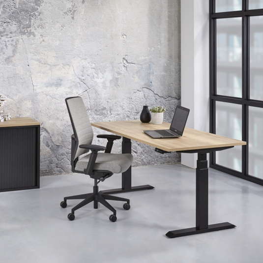 Zista | Zit-sta bureau elektrisch • Business • Zwart onderstel