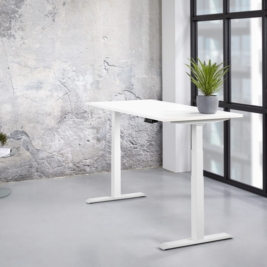 Zista | Zit-sta bureau elektrisch • Premium • Wit onderstel