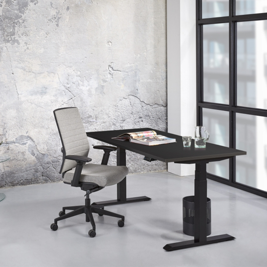 Zista | Zit-sta bureau elektrisch • Premium • Zwart onderstel
