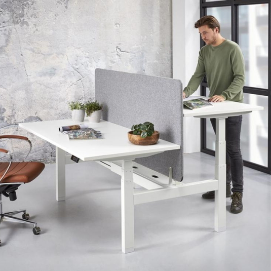 Zista | Zit/sta duo Premium • Elektrisch verstelbaar • Wit onderstel
