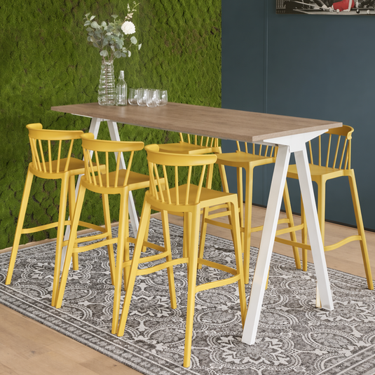 Bartafel V-leg • Wit onderstel