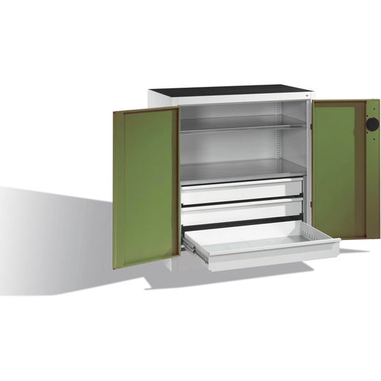 Werkplaatskast • Materiaalkast • Ladeblok onder • Hoogte 1000 mm