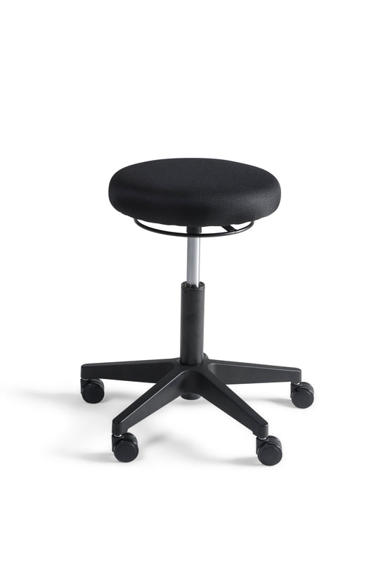 Werkkruk Stool 30 | Laag - Gestoffeerde Zitting - Kunststof onderstel - Wielen