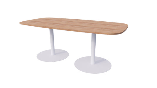 Vergadertafel Stella • Deens ovaal • Wit onderstel