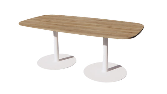 Vergadertafel Stella • Deens ovaal • Wit onderstel