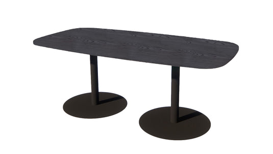 Vergadertafel Stella • Deens ovaal • Zwart onderstel