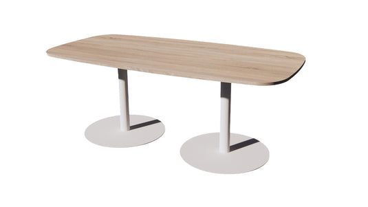 Vergadertafel Stella • Deens ovaal • Wit onderstel