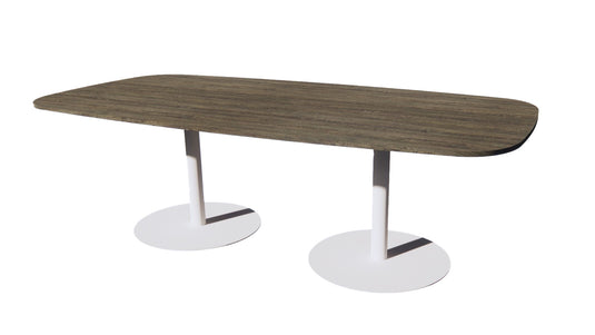 Vergadertafel Stella • Deens ovaal • Wit onderstel