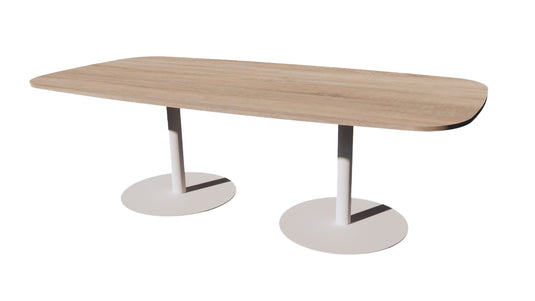 Vergadertafel Stella • Deens ovaal • Wit onderstel