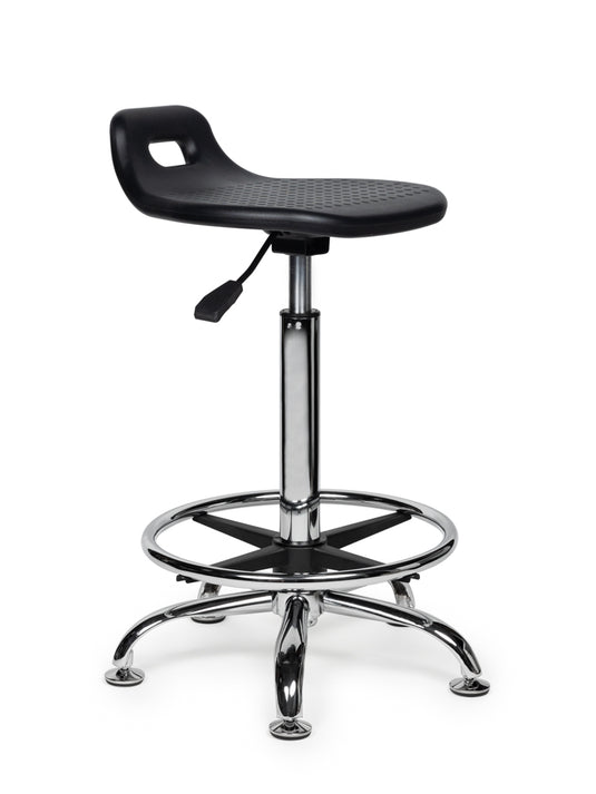 Stahulp met voetring • Zwart • Hoog