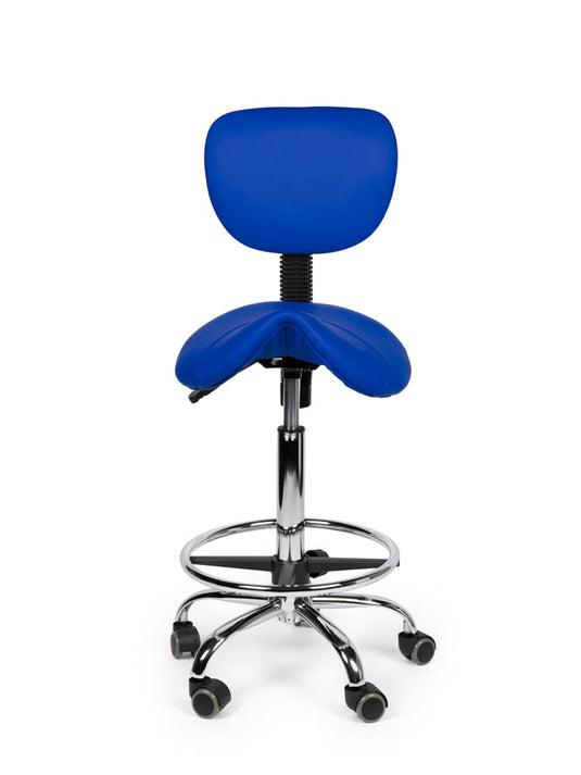 Zadelkruk met rugleuning en voetring • Blauw • Standaard