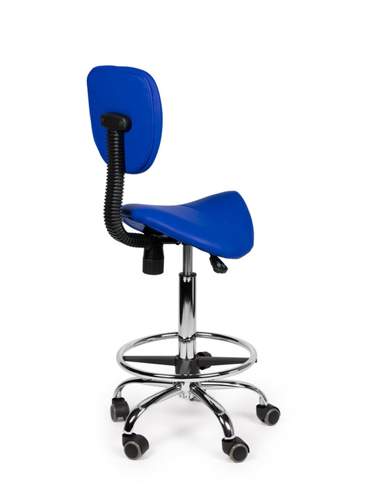 Zadelkruk met rugleuning en voetring • Blauw • Standaard