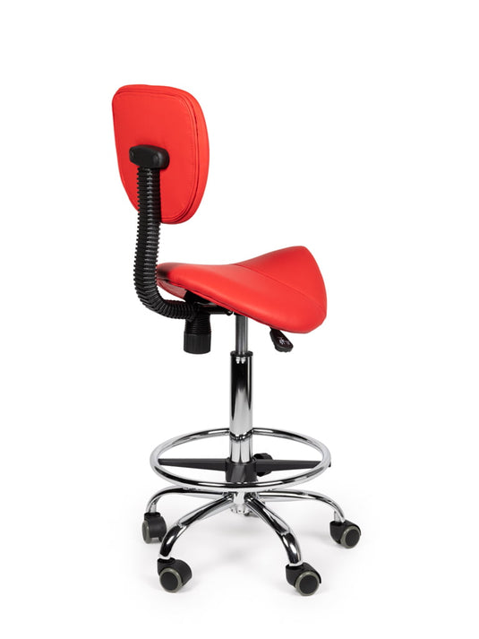 Zadelkruk met rugleuning en voetring • Rood • Standaard