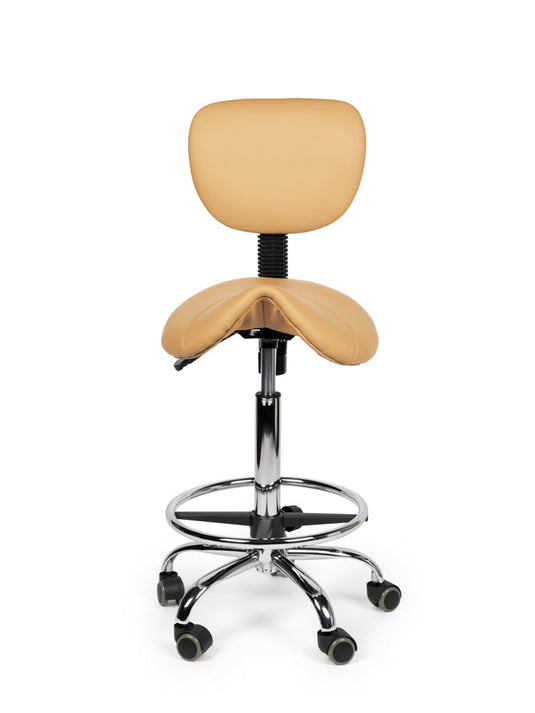 Zadelkruk met rugleuning en voetring • Beige • Standaard