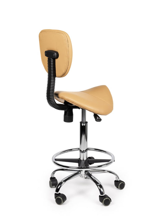 Zadelkruk met rugleuning en voetring • Beige • Standaard