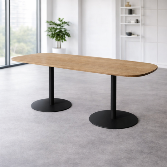 Vergadertafel Stella • Deens ovaal • Zwart onderstel