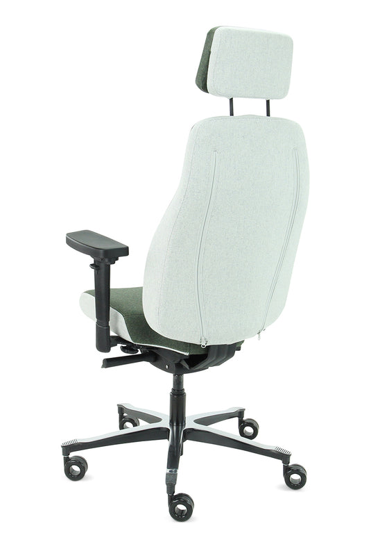 Bureaustoel Firenze • Olijf/Asgrijs • Met hoofdsteun