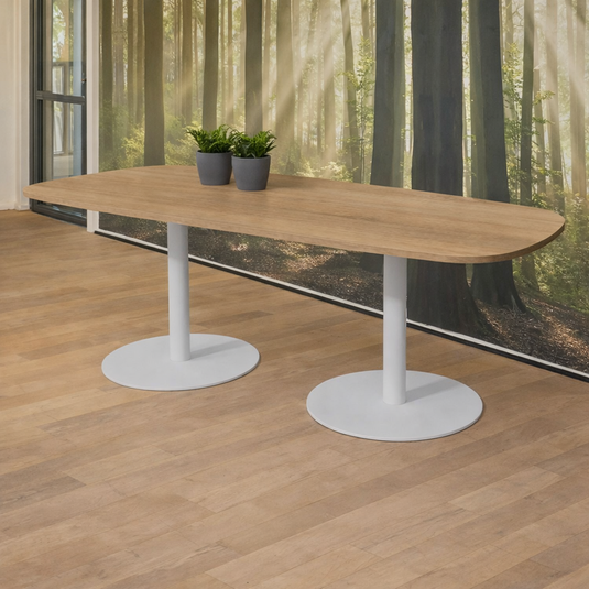 Vergadertafel Stella • Deens ovaal • Aluminium onderstel