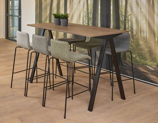 Bartafel V-leg • Zwart onderstel