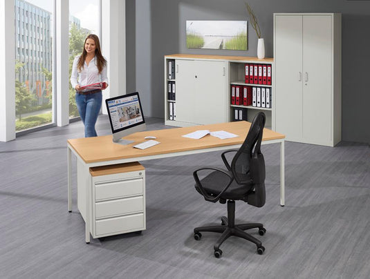 Bureau Base L • Vaste Hoogte • 4-poots