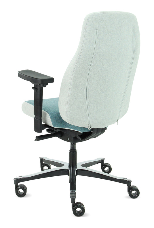 Bureaustoel Firenze • Azuur/Asgrijs • Zonder hoofdsteun