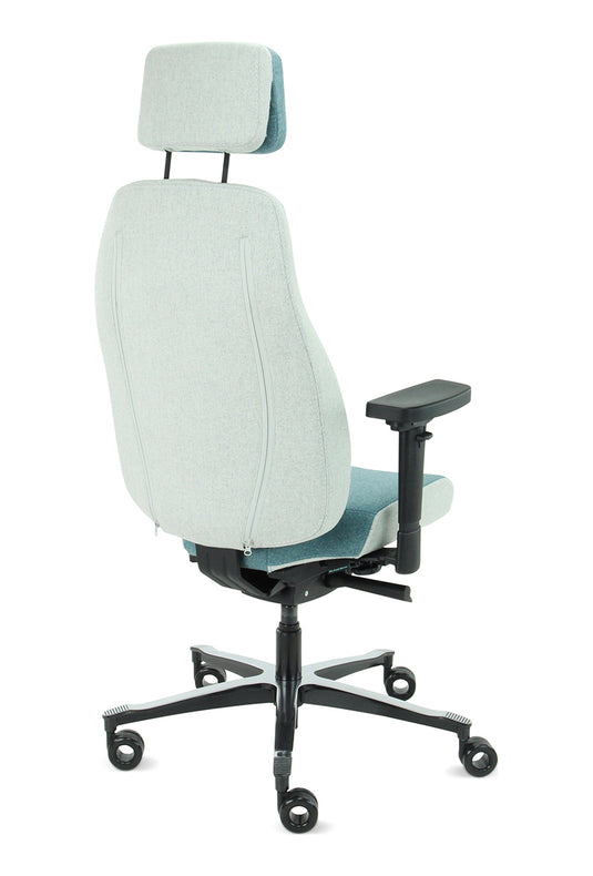 Bureaustoel Firenze • Azuur/Asgrijs • Met hoofdsteun