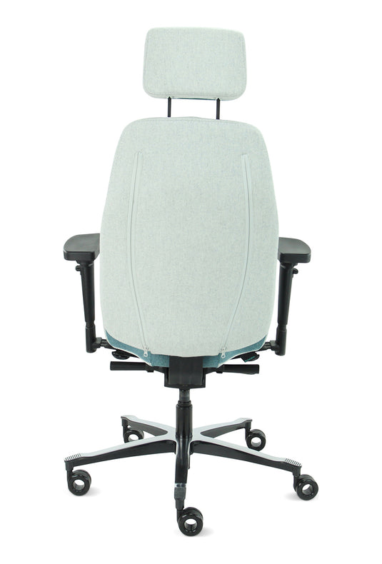 Bureaustoel Firenze • Azuur/Asgrijs • Met hoofdsteun