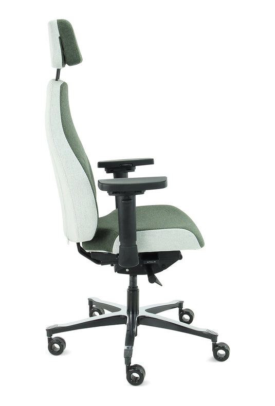Bureaustoel Firenze • Olijf/Asgrijs • Met hoofdsteun
