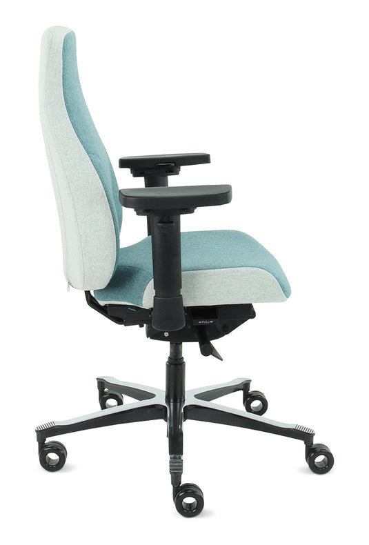 Bureaustoel Firenze • Azuur/Asgrijs • Zonder hoofdsteun