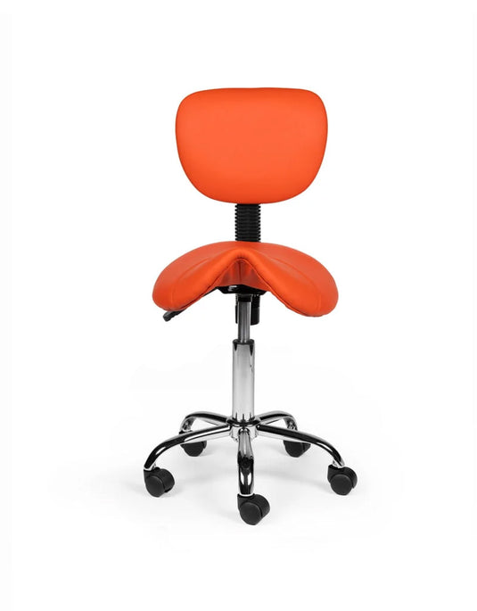 Zadelkruk met rugleuning • Oranje • Laag