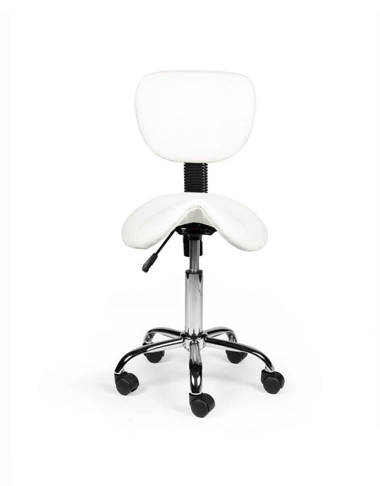 Zadelkruk met rugleuning • Wit • Laag