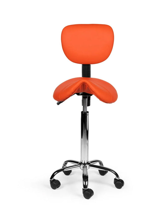 Zadelkruk met rugleuning • Oranje • Hoog