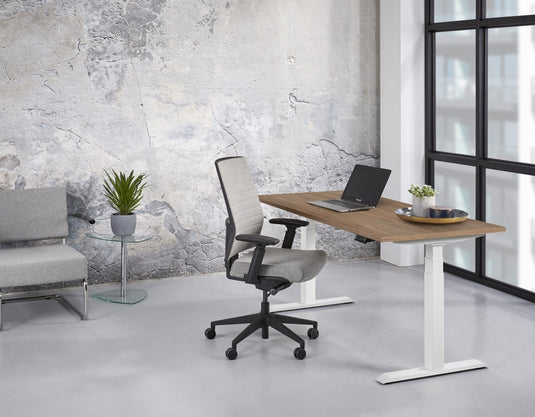 Zista | Zit-sta bureau elektrisch • Premium • Wit onderstel