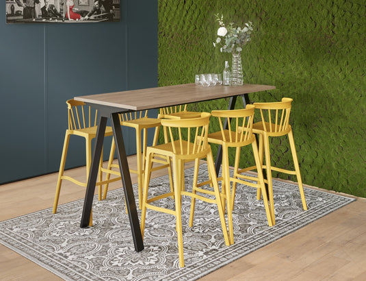 Bartafel V-leg • Zwart onderstel