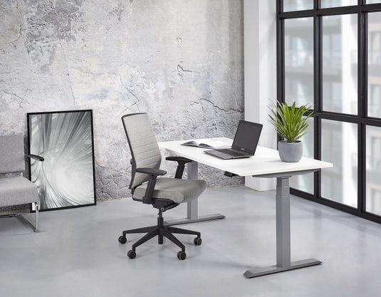Zista | Zit-sta bureau elektrisch • Premium • Antraciet onderstel