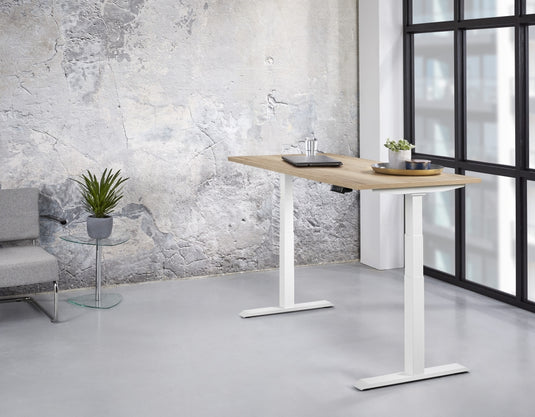 Zista | Zit-sta bureau elektrisch • Premium • Wit onderstel