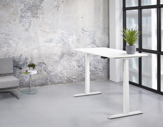 Zista | Zit-sta bureau elektrisch • Premium • Wit onderstel