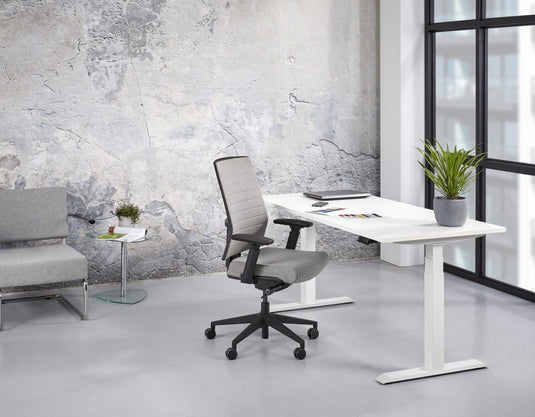 Zista | Zit-sta bureau elektrisch • Premium • Wit onderstel