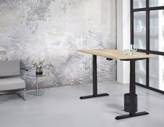 Zista | Zit-sta bureau elektrisch • Premium • Zwart onderstel