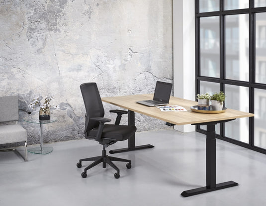 Zista | Zit-sta bureau elektrisch • Premium • Zwart onderstel