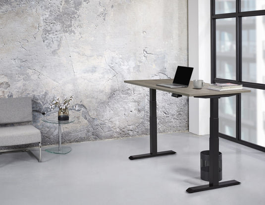 Zista | Zit-sta bureau elektrisch • Premium • Zwart onderstel