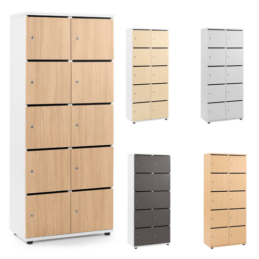 Lockers • Office Line • 2x5 vakken boven elkaar • Met postsleuf • Cilinderslot
