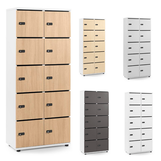Lockers • Office Line • 2x5 vakken boven elkaar • Met postsleuf • Mechanisch cijferslot