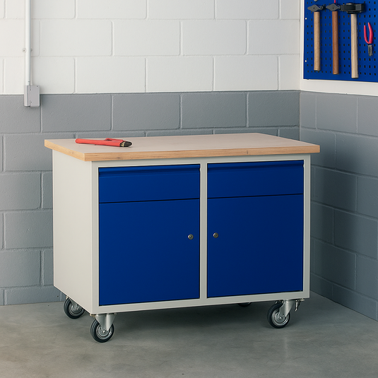 Mobiele werkbank • Met opbergruimte