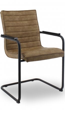 Designstoel Sera • Sledeframe • Cognac