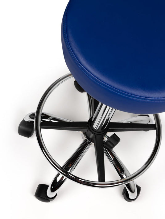 Tabouret met voetring • Blauw • Laag