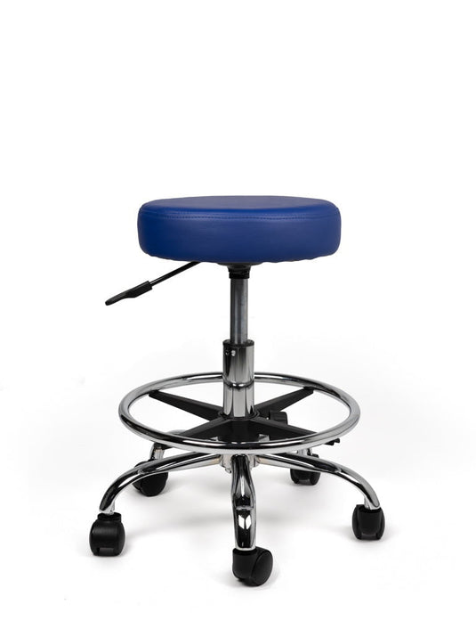 Tabouret met voetring • Blauw • Laag