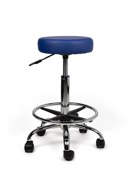 Tabouret met voetring • Blauw • Laag/Standaard/Hoog