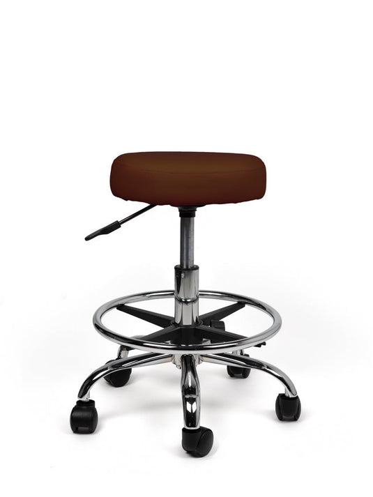 Tabouret met voetring • Bruin • Laag